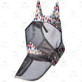 Harrison Howard LumiVista Horse Fly Mask Long Nose with Ears UV Protection for Horse Tribal Rhombus M Cob