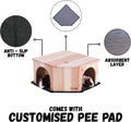 Wooden Guinea Pig Corner Hideout - Hidey for Chinchilla, Rat and Hedgehog with Pee Pad, Fully Assembled & Dual Entrances