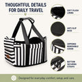 Console Dog Car Seat for Small Dogs to 15lbs (Black& White Stripes)
