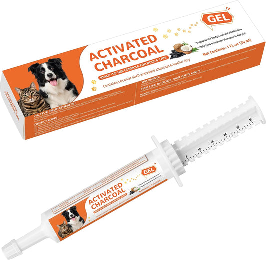 Activated Charcoal Paste for Dogs & Cats – 30 ml First Aid for Pet Poison Emergency, Toxin Absorber for Digestive Health