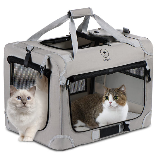 PEGIC Extra Large Cat Carrier for 2 Cats, Portable Soft Sided Large Pet Carrier for Traveling, Indoor and Outdoor Uses, 24"×16"×16" (X-Large)