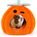 YUEPET Guinea Pig Bed, Warm Fleece Pumpkin Hideout