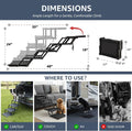 Oiilores Foldable Dog Stairs for Large Dogs - Extra Wide Pet Ramp for Cars, SUV, Non-Slip Surface, Supports Up to 250 Lbs, 5 Steps