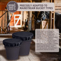 2-5 Gallon Horse Bucket Cover, Waterproof Horse Feed Bucket Cover, Lightweight and Easy to Use (Excluding Bucket, Black)