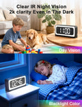 2K Alarm Clock Camera,5G&2.4G WiFi Wireless Indoor Camera Clock,Cameras for Home Security,AI Human Detection,Color Night