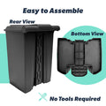 PawPail Essential Pet Waste Station, Outdoor Dog Poop Trash Can with Step-On Lid, Square Plastic Dog Waste Station, Blac