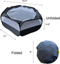 Small Animal Playpen with Zippered Mesh Cover - Portable Foldable Chicken Brooder Box, Indoor Outdoor Enclosure for Guin