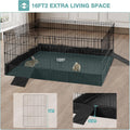 Rabbit Playpen，Small Animal Cage with Waterproof Mat, 48" L*48" W*24" H Metal Hedgehog with Door, C&C Cage for Guinea Pi