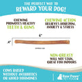 Raw Paws Thin Bully Sticks for Small Dogs, 6-Inch (15-Count) - Low Odor
