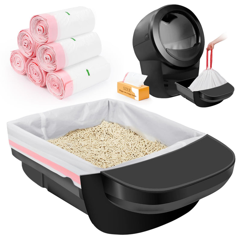 SZEE 120 Pack Automatic Waste Bags Compatible with Litter Box Robot 3/4 and Other Automatic Cat Litter Box, Waste Drawer Liners Bags Heavy Duty, Thick Self-cleaning Cat Litter Box Liners