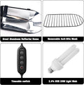 Bird Cage Light Fixture Combo Kit with Adjustable Timer,Lamp Hood with 2.4% UVB UVA 20W Compact Fluorescent Bulb for All Kinds Captive Birds Reptiles