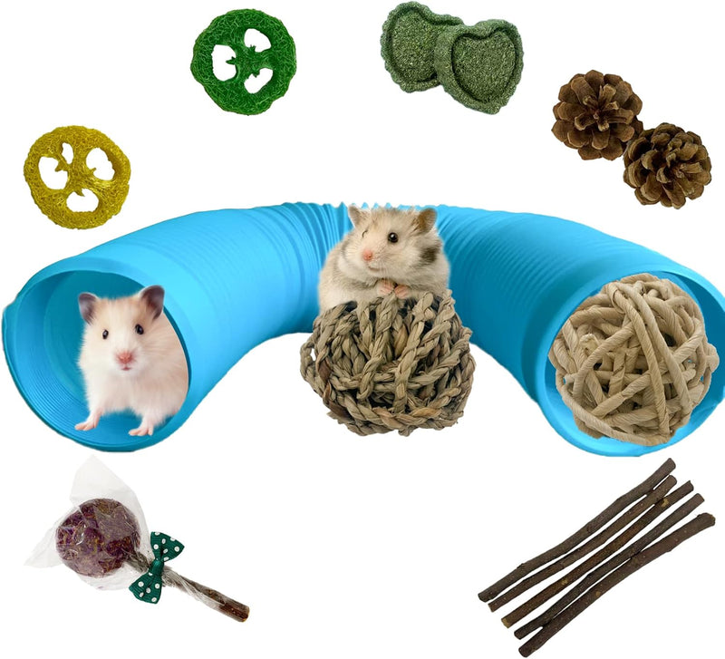 Plastic Hamster Fun Tunnels,Ferrets Foldable Exercising Training Tunnels Hamsters Hideout Tube 15 Pcs Small Animal Chew 