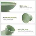 LoeJan Ceramic Cat Bowls, Elevated Cat Food and Water Bowls Set, Extra Wide and Raised Ceramic Bowls, Anti-Vomit Whisker