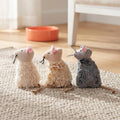 Ipetboom Refillable Catnip Toys for Cats - 3 Pack Interactive Cat Chew Toys for Indoor with Natural Long Fur and Jute Tail, Durable Plush Mouse Pet Fun Tool for Hunting and Boredom Relief