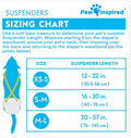 Paw Inspired Dog Diaper Suspenders, Hook & Loop Fasteners, M/L Size
