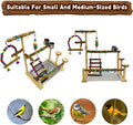 kathson Parrot Play Stand Parakeet Playground Bird Jungle Gym Wood Conure Playstand Hanging Chewing Toys with Swings and