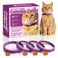 Calming Collar for Cats, 4 Packs Adjustable Calming Cat Collar with Pheromone Scent, with Yellow Gold Pendants, 120 Days Calm Relief for Anxious Cats, 15 Inch, Purple