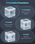 Pawfly Fish Tank Breeder Net Aquarium Fish Breeder Box with Nylon Mesh & Suction Cups Separation Net Small Fish Fry Hatc