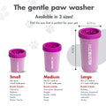 Dexas MudBuster Large Dog Paw Cleaner, Fuchsia, Fits 2.5"-3.5" Wide Paws, Gentle Silicone Bristles for Quick, Easy Clean