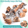 DBNESS Bird Toys for Parrot, Durable Stainless Steel Large Birds Chew Toy, Hanging Detachable Natural Hardwood Blocks fo