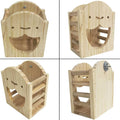 kathson Rabbit Hay Feeder Rack Wood Grass Holder Less Wasted Hay Box Food Feeding Manger Hanging Hay Dispenser for Bunny