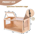 Wooden Hamster Cage,32"x16"x16"Large Hamster Cage,2 Washable Liners & 2 Adjustable Ventilation Window. Small Animal Cage