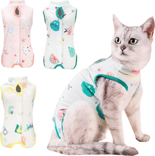 Cat Recovery Suit for Spay Abdominal Wounds,Bodysuit for Cats After Surgery