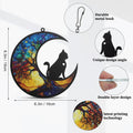 GLIDESMOOTH Cat Memorial Gifts, Life Tree Design Cat Angel Memorial Suncatcher with Sympathy Card, Sympathy Gift for Loss of Cats, Colorful