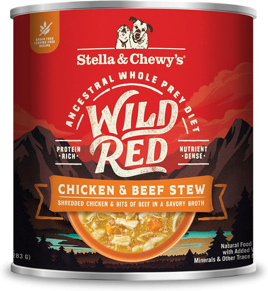 Stella & Chewy's Wild Red Wet Dog Food - High Protein Chicken & Beef Stew - Grain-Free Premium Recipe with 96% Animal Pr