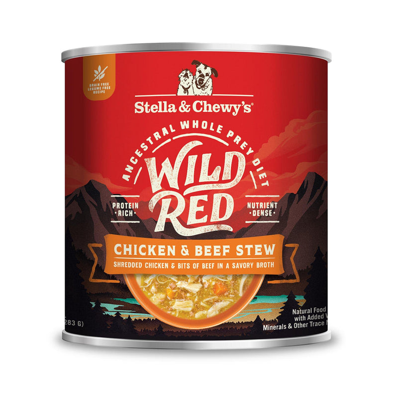 Stella & Chewy's Wild Red Wet Dog Food - High Protein Chicken & Beef Stew - Grain-Free Premium Recipe with 96% Animal Protein - Perfect for Picky Eaters, 10 oz, Pack of 6