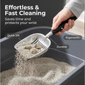 Vitisyao Full Metal Cat Litter Scoop with Holder, Stainless Steel Cat Litter Scooper Holder, Aluminum Kitty Scoop Captures All Clumps, Heavy Duty Kitty Metal Scooper with Non-Slip Handle