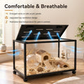 Large Acrylic Metal Hamster Cage 3.0, Small Animal Habitat 32 * 16 * 16IN Metal Hamster Cage Easy-Clean 360° Viewing, St