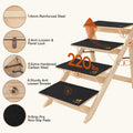 Luciphia Wooden 2-in-1 Dog Stairs, 4-Step Foldable Anti-Slip Pet Steps