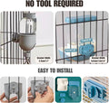 Automatic Pet Food Water Dispenser, Auto Gravity Pet Feeder Water Bottle Set for Crate Cage, Feeding Station for Small D