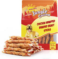 Jungle Calling 4.7 Inch Chicken Wrapped Rawhide Sticks Dog Treats, 10.6 oz