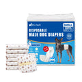 Pet Soft Dog Diapers Male - Disposable Male Dog Wraps Wetness Indicator, Ultra Absorbent Doggie Diapers Comfortable for Incontinence Excitable Urination, 50pcs Small