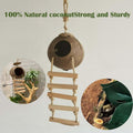 10PCS Crested Gecko Tank Accessories, Reptile Plants Bridge Vines, Coconut Shell with Ladder for Lizard, Chameleon Cage,