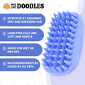 Dog Grooming Bath Brush, Pet Rubber Brush for Shower Scrubbing & Soothing Massage, Ideal for Long & Short Haired Dogs and Cats, Essential Puppy Accessories, 2 Pack [We Love Doodles]