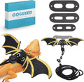 CoguZed Bearded Dragon Leash and Harness Set, Adjustable Lizard Harness, Soft Leather Reptile Costume, Cool Dragon Wing 