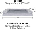 Furhaven Replacement Dog Bed Cover Plush & Suede Sofa-Style, Machine Washable - Gray, Jumbo (X-Large)