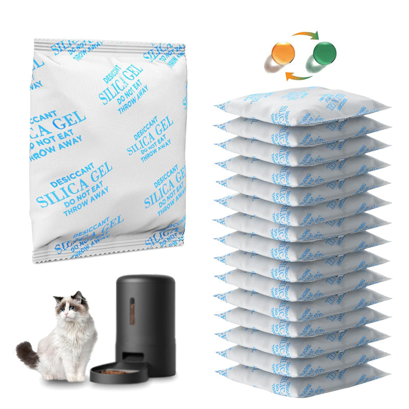 16 Packs Pet Food Desiccant Bag Compatible with PETLIBRO/PETKIT Automatic Cat Feeder, Desiccant Packs Replacement with Color Indicating for Automatic Pet Feeder(Individually Packaged)