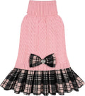 KYEESE Dog Sweater Dress for Small Dogs Turtleneck Thick Knit Pullover