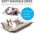 Paw Inspired Snuggle Bunny Bolster Bed, Gray/Beige, 17x17 Inch