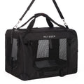 Petseek Large Cat Carrier, Portable Soft Sided Road Car Carrier, for Small Dog or Big Cats, 20"x13"x13" Outside Folding Comfortable Design, Black
