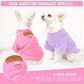 2 Pieces Dog Sweaters with Leash Ring Fleece Dog Winter Clothes for Small Dogs Girl Boy Turtleneck Pet Sweatshirt Puppy 