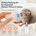 Tondiamo 17 Pcs Kitten Bottle Feeding Kit Puppy Bottles for Nursing Puppy Milk, Replacement Nipples Cleaning Brushes Bottle Opening Needles for Newborn Pet Cat Dog Rabbit Goat