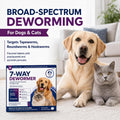 7 Way Dewormer for Cats & Dogs, Praziquantel & Pyrantel Pamoate Tablets