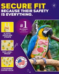 6 Pack Bird Diapers, Reusable Parrot Pigeon Pants, Leakproof Poop Control Suit for Cockatiel Conure Macaw Parakeet Budgi