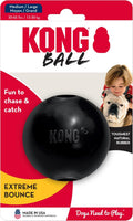 KONG Extreme Ball with Hole - Fetch Toy - Durable Dog Toy for Training, Interactive Playtime & More - Natural Extreme Rubber Ball - Black - for Large/Medium Dogs