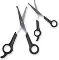 Pets First #1 Pet Grooming Scissors Body & Facial Trimmer Durable Stainless Steel Blades. Rounded Tips Shears for Long Medium Short Thick Wiry Curly Hair. Lightweight Cutter for Dogs & Cats. Set of 2